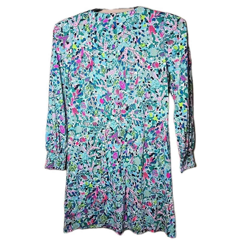 Lilly Pulitzer Tropical Ocean Shell Print Tunic Top Size Medium Style 008783 t10 - Picture 2 of 8